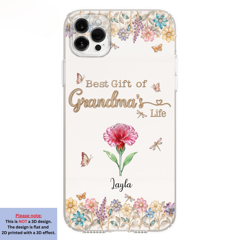 Best Gift Of Grandma Life - Personalized 3D Inflated Effect Phone Case