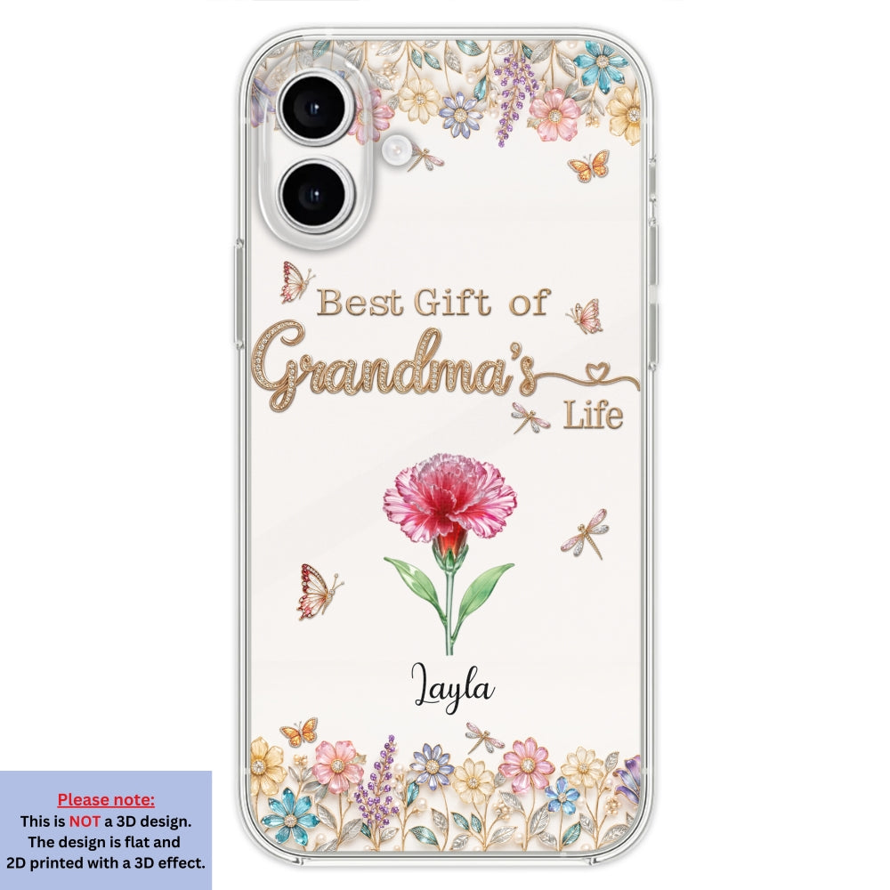 Best Gift Of Grandma Life - Personalized 3D Inflated Effect Phone Case