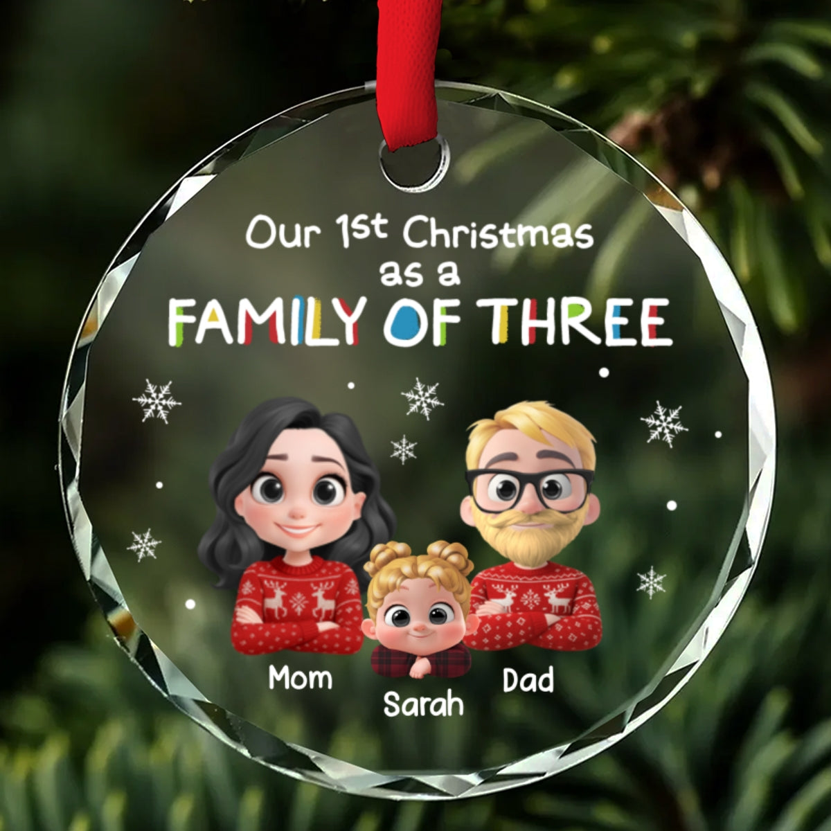 First Christmas With Baby - Personalized Glass Ornament