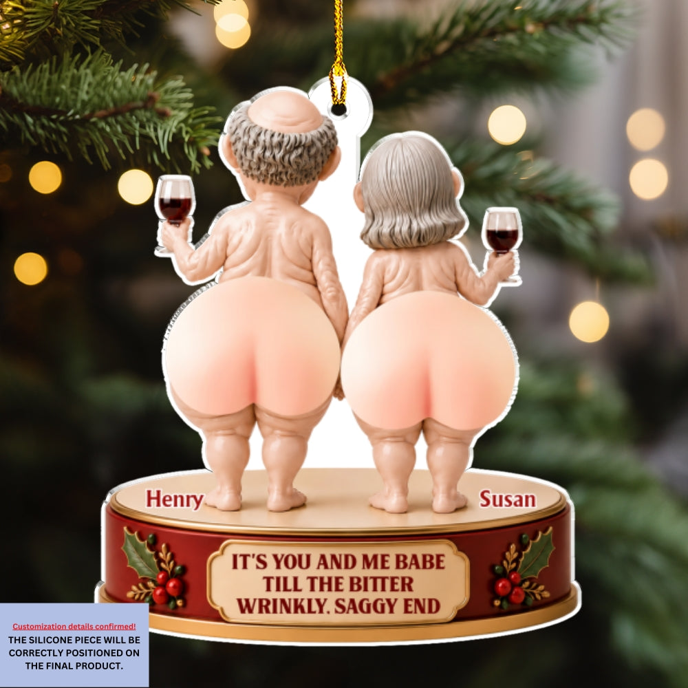 Custom Couple Christmas Ornament, Anniversary Gift •  You And Me - Personalized Dual Squishy Acrylic Ornament