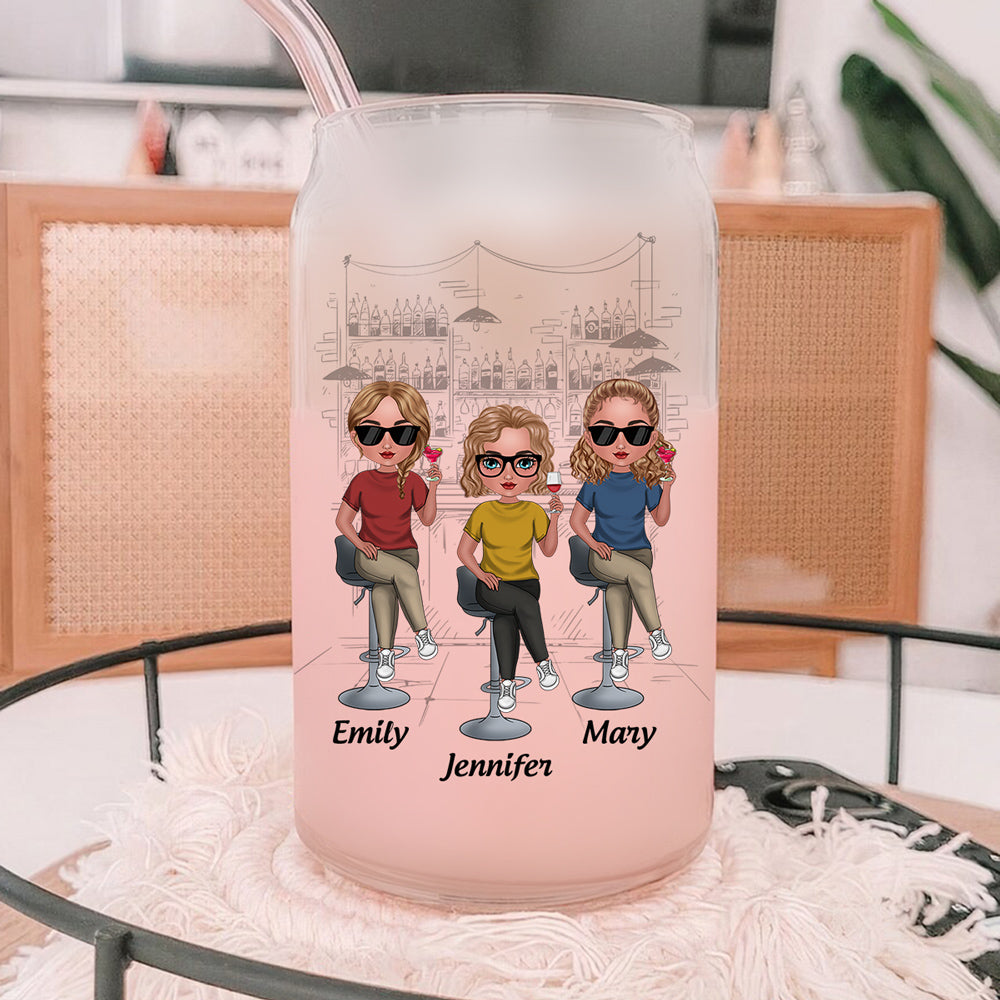 Bestie Check - Personalized Glass Can