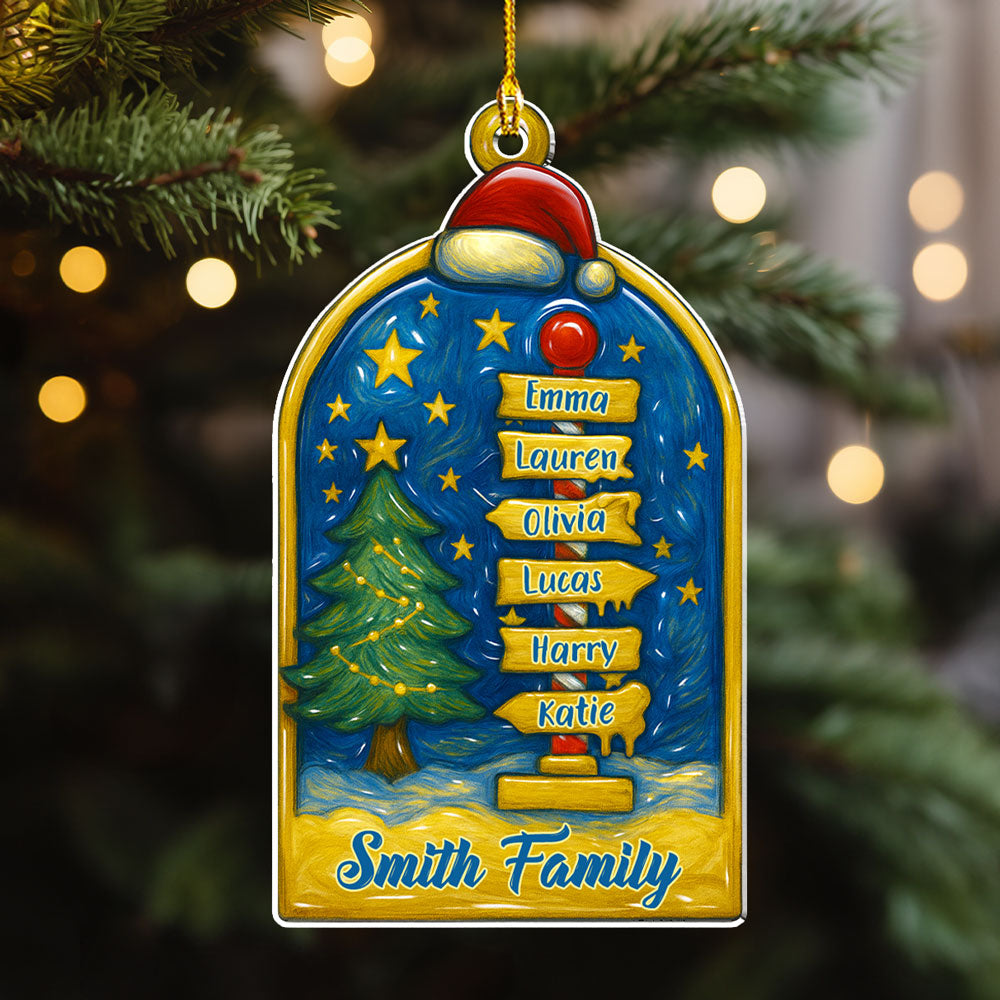 Custom Family Ornament, Christmas Gift for Family Members •  Family Brings Joy - Personalized Acrylic Ornament