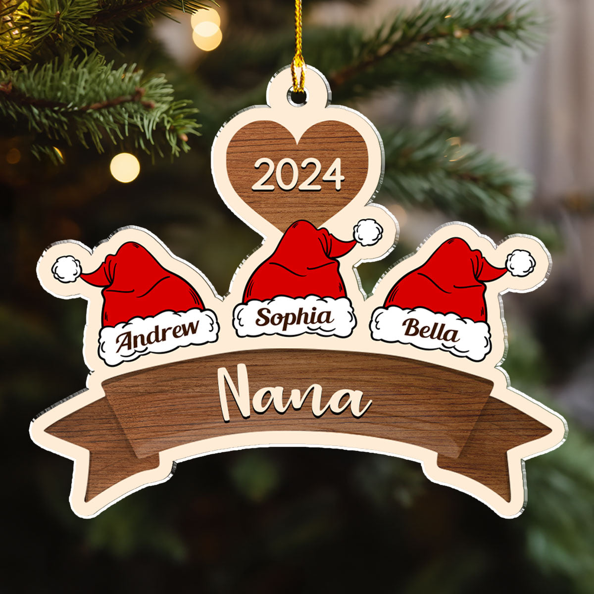 Custom Keepsake Christmas Ornament •  Lovely Grandma - Personalized Acrylic Ornament