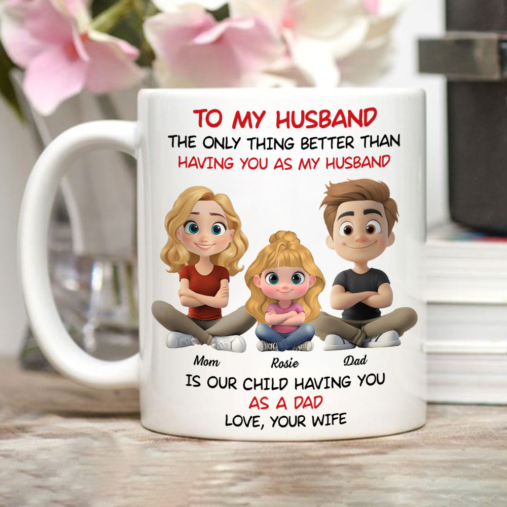 Custom Anniversary Keepsake Gifts For Couple • To My Husband Cartoonize - Personalized Coffee Mug