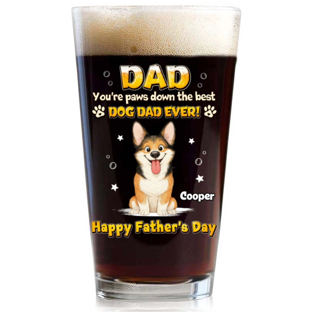 Paw Down The Best - Personalized Beer Glass