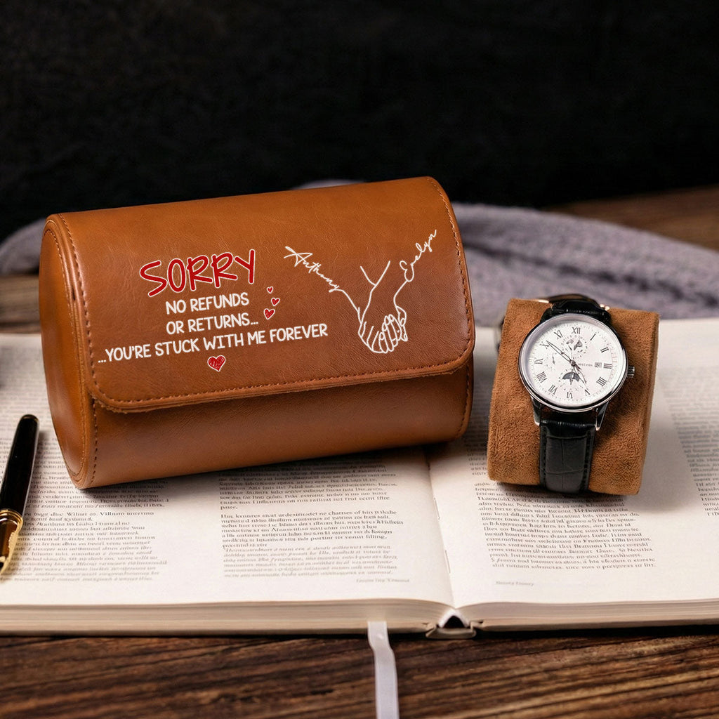 Stuck With Me - Personalized Leather Watch Case