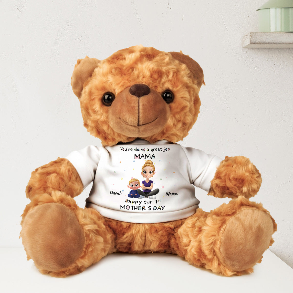 Mommy Doing A Great Job Happy Mother Day - Personalized Cuddle Bear