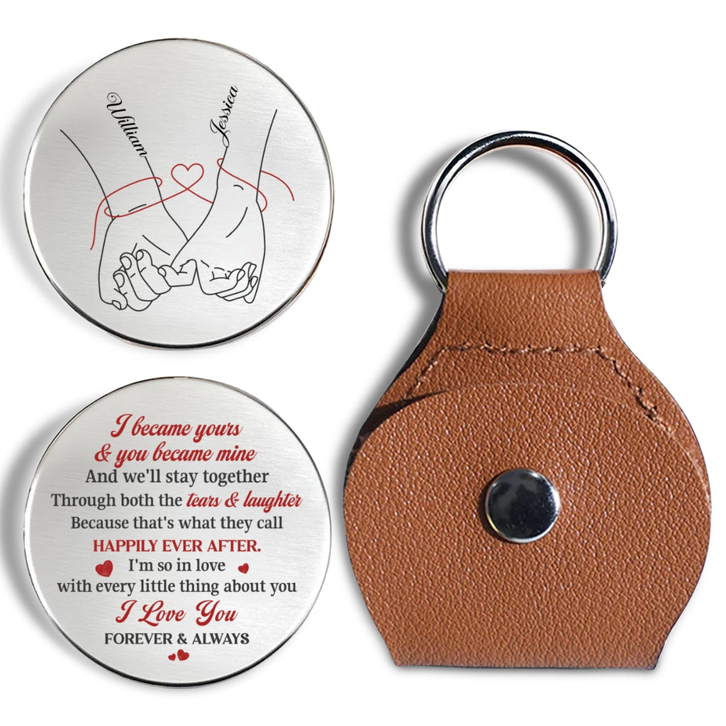 Custom Coin Keychain for Wife, Couple Anniversary Valentine's Day Gifts • Stay Together - Personalized Pocket Hug