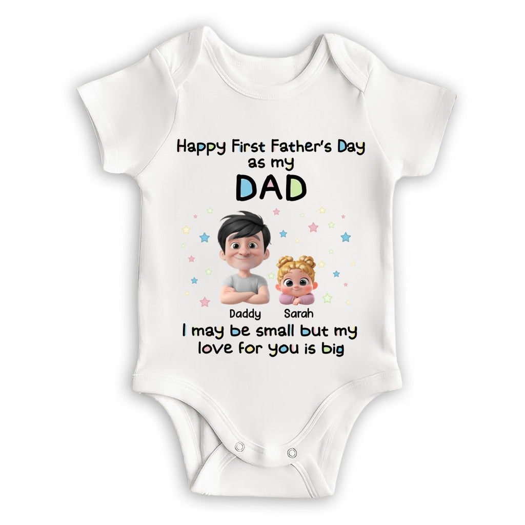 First Father Day With Baby - Personalized Baby Onesie