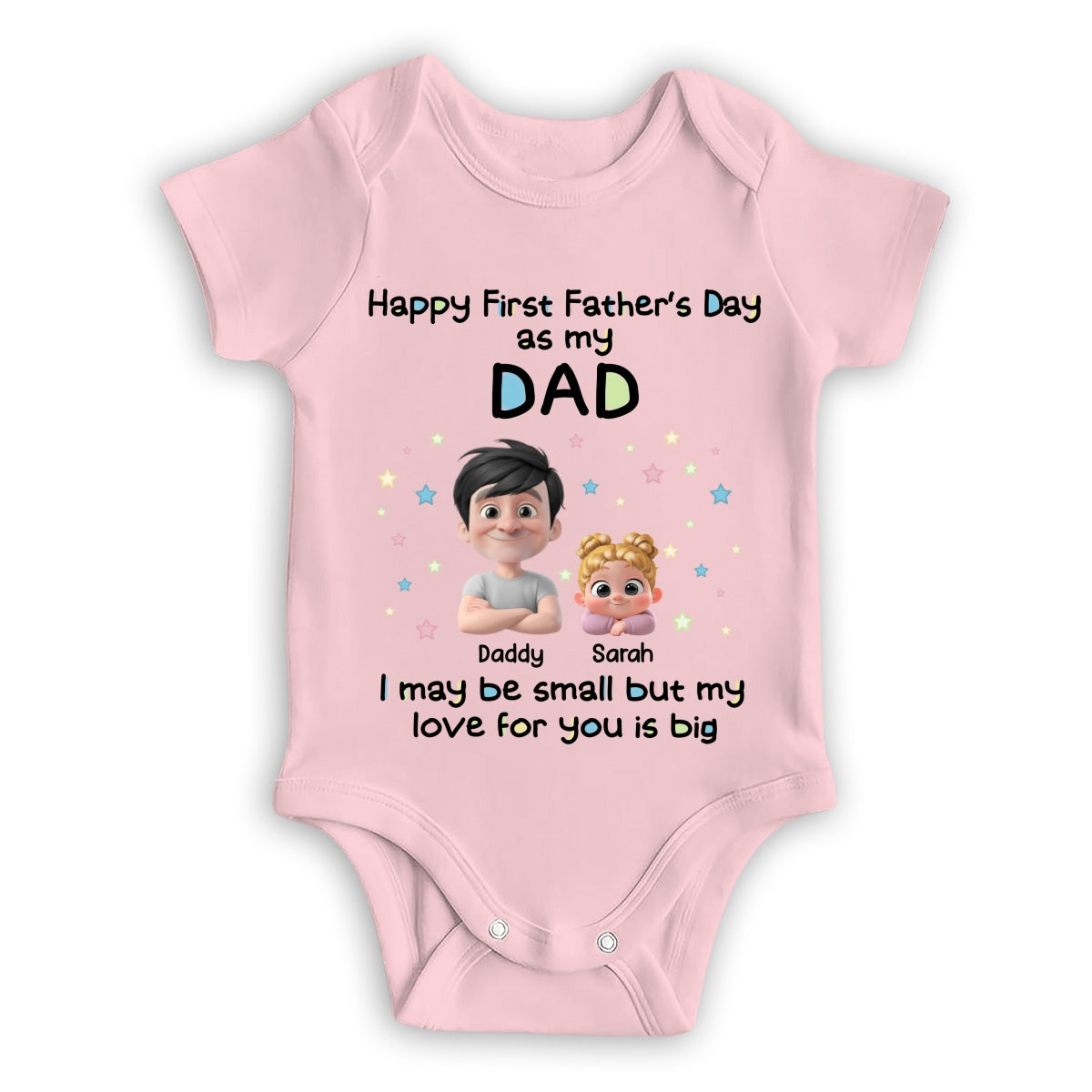 First Father Day With Baby - Personalized Baby Onesie