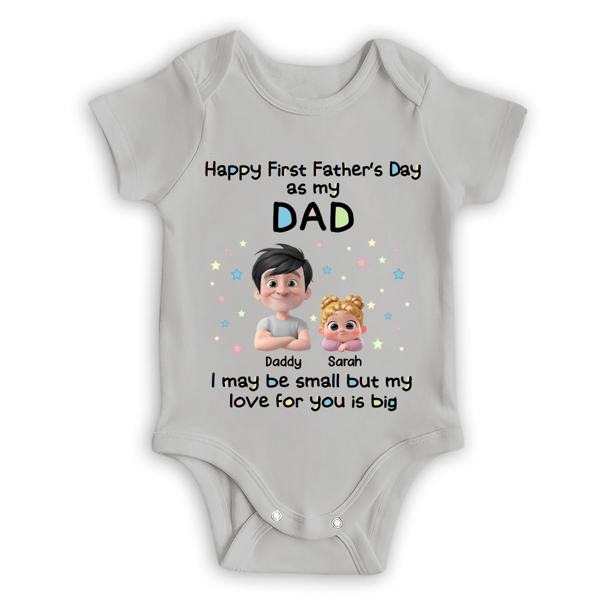 First Father Day With Baby - Personalized Baby Onesie