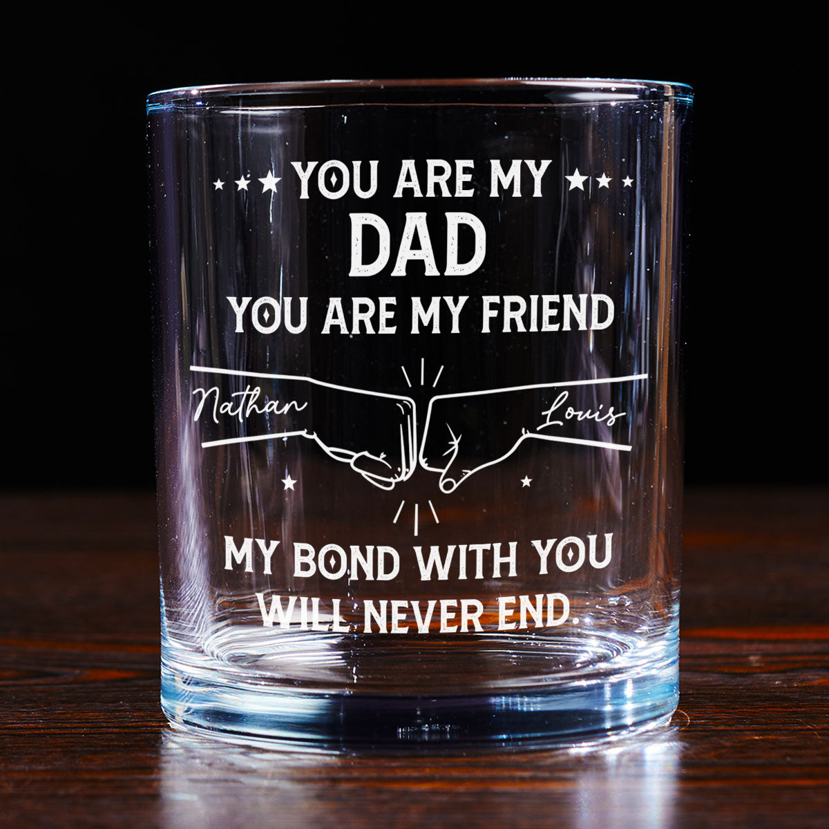 Custom Christmas Birthday Drinkware Gifts for Brother • My Bond With You - Personalized Whiskey Glass