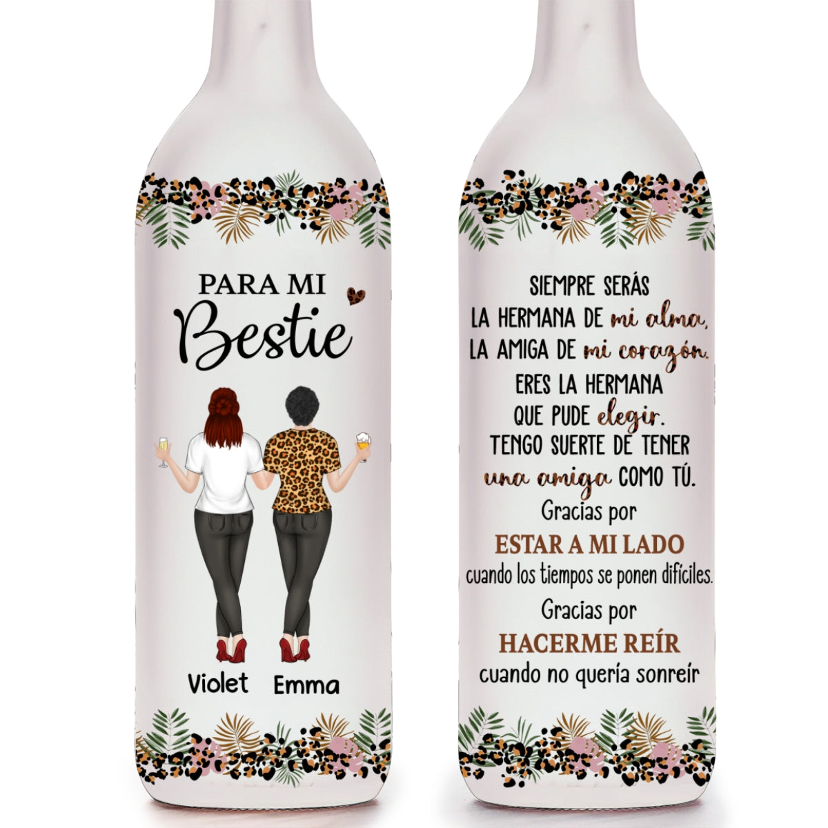 Eres Mi Hermana Del Alma – Lámpara De Botella Personalizada