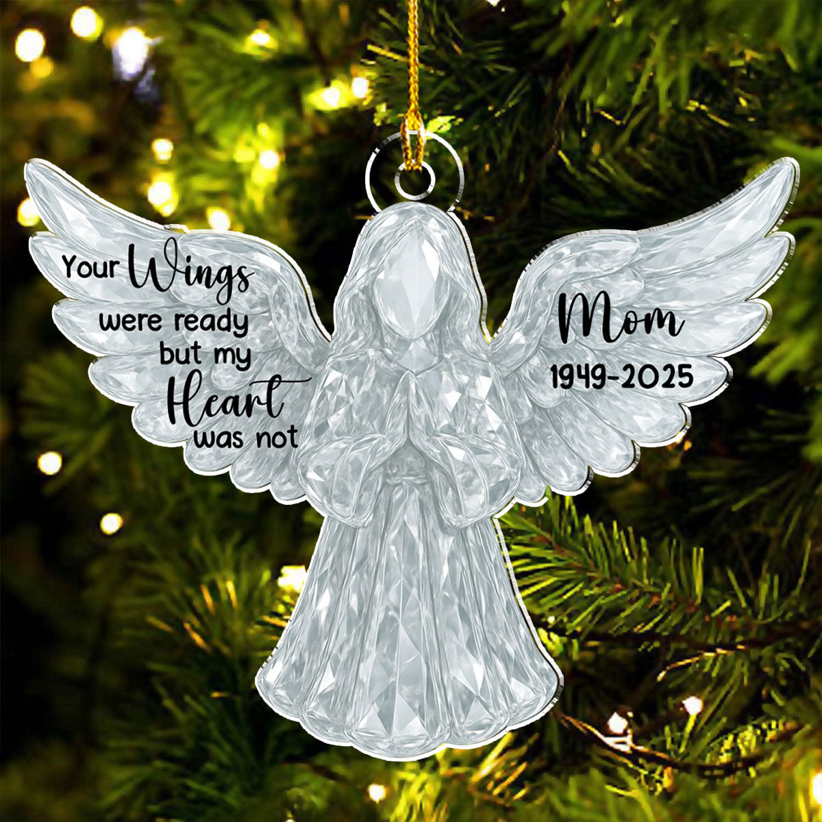 Custom Memorial Christmas Ornament, Sympathy Keepsake •  Love In Heaven - Personalized 3D Effect Acrylic Ornament