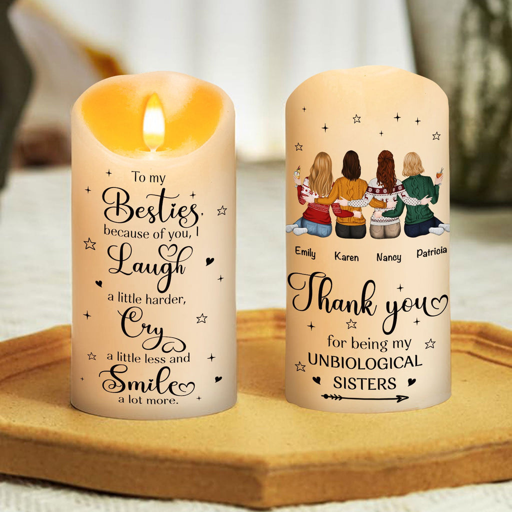 Thank You For Being My Unbiological Sister - Personalized LED Candle
