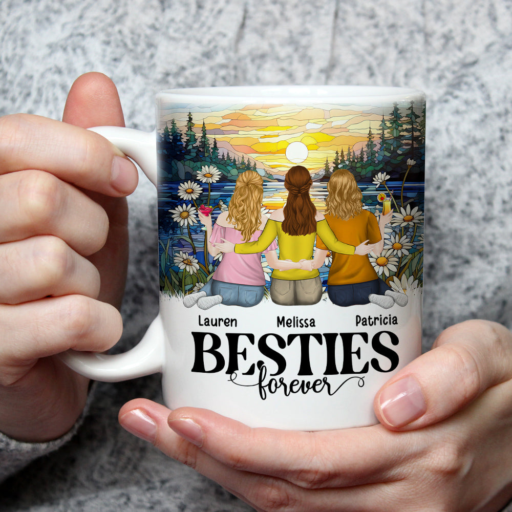 Custom Best Friend, Christmas & Birthday Friendship Keepsake Gift • Sisters Forever - Personalized Coffee Mug