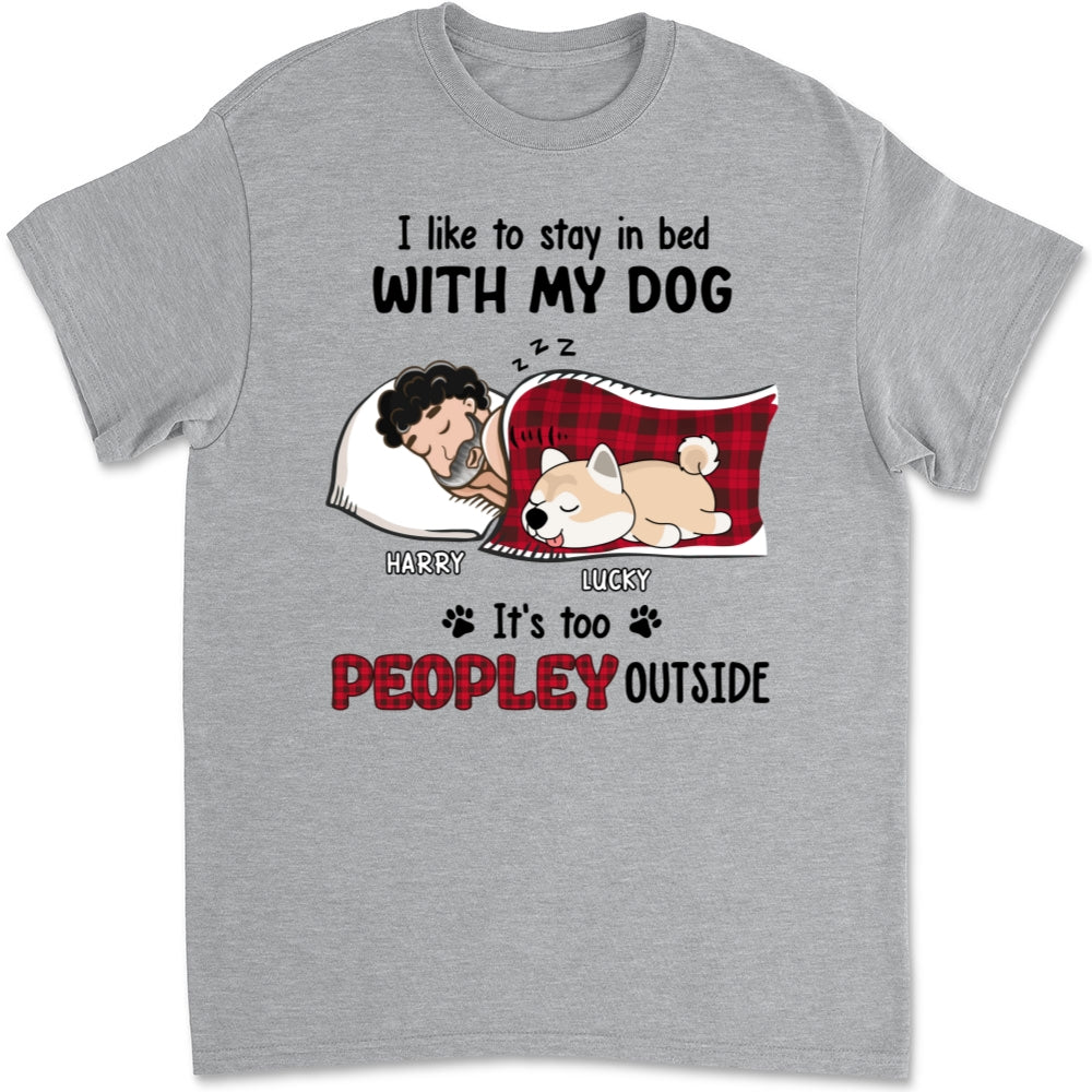 Custom Christmas & Birthday Keepsake Gift • Like To Stay In Bed - Personalized Unisex T-shirt
