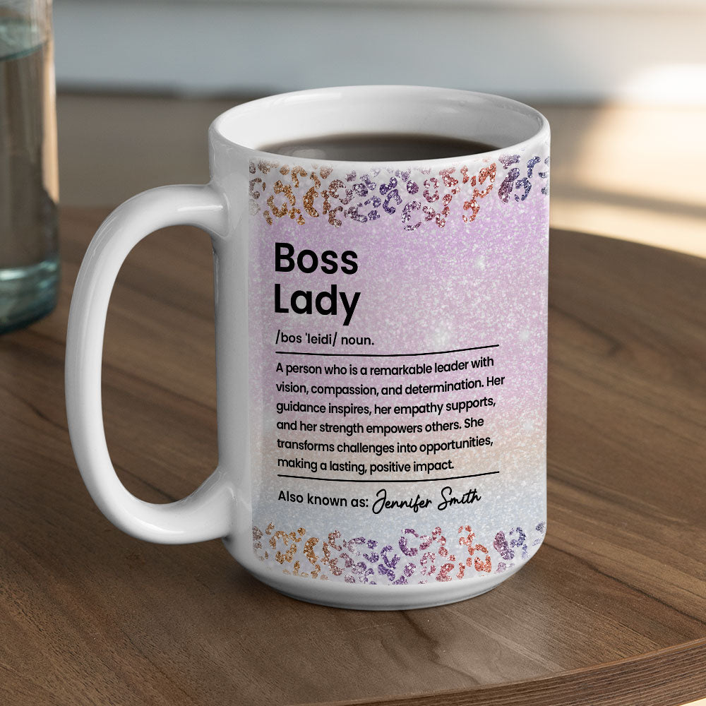 Custom Coworker, Christmas & Birthday Team Appreciation Gift • Boss Lady 2 - Personalized Coffee Mug