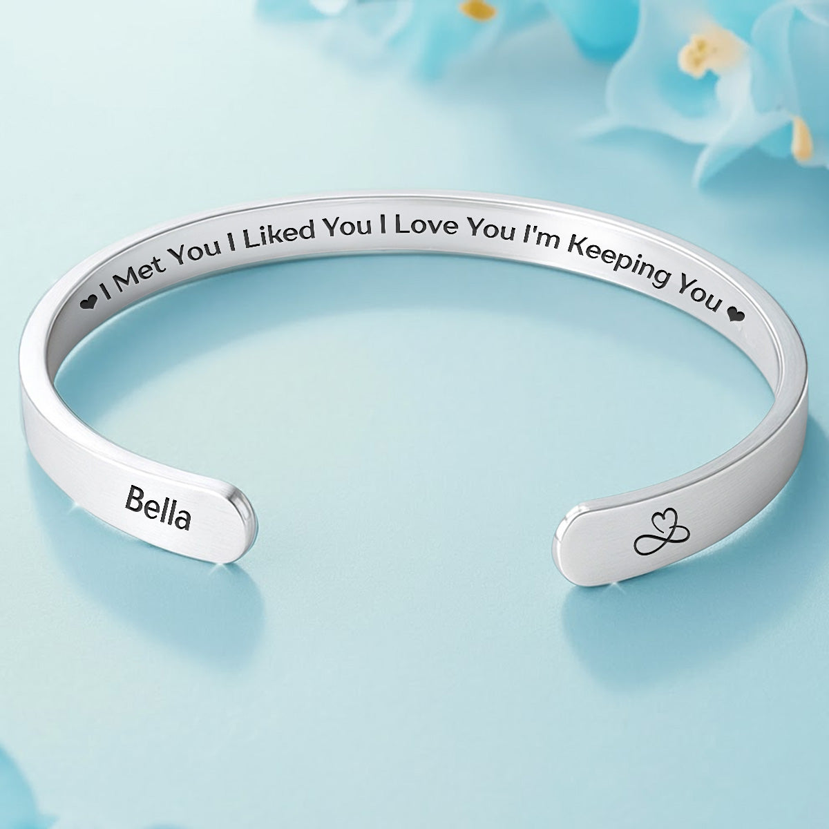 I Love You I'm Keeping You - Personalized Bracelet Cuff
