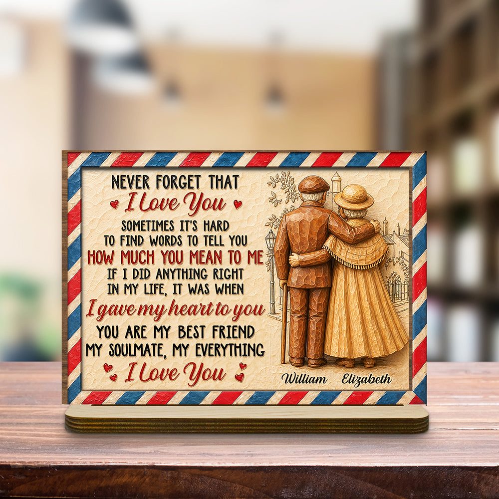 Custom Couple's Decor, Anniversary & Wedding Gift • You Are Mine - Personalized 2-Layer Wood Plaque With Flat Base