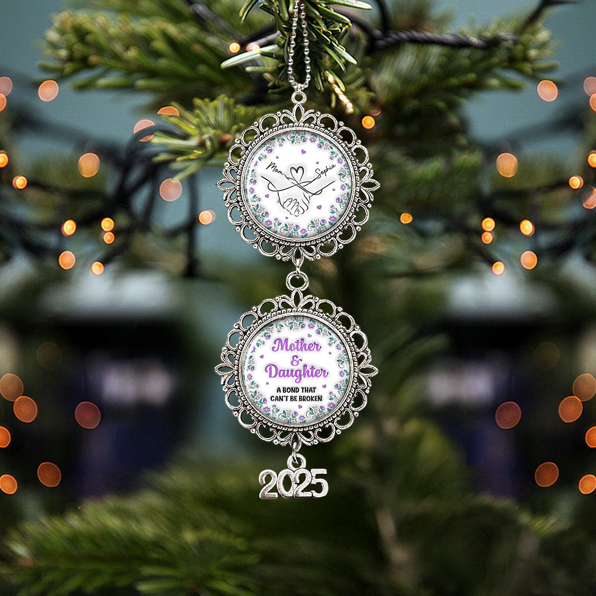 Custom Keepsake Christmas Ornament •  A Bond That Cant Be Broken - Personalized Charming Ornament