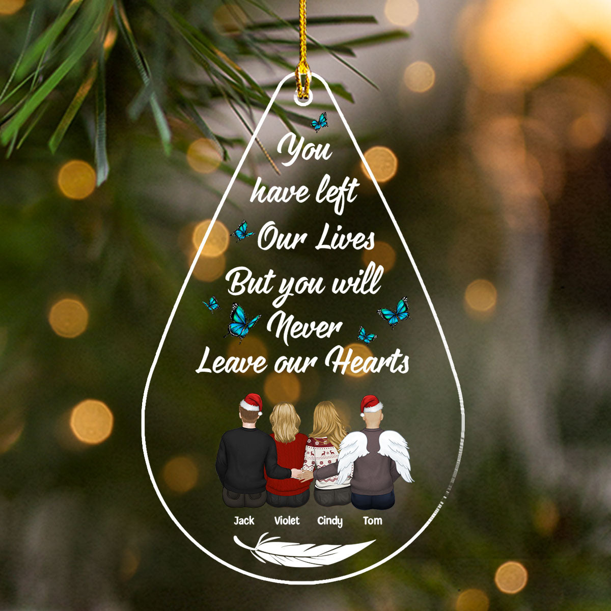 Custom Family Ornament, Christmas Gift for Family Members •  Memories Too Beautiful To Forget - Personalized Acrylic Ornament