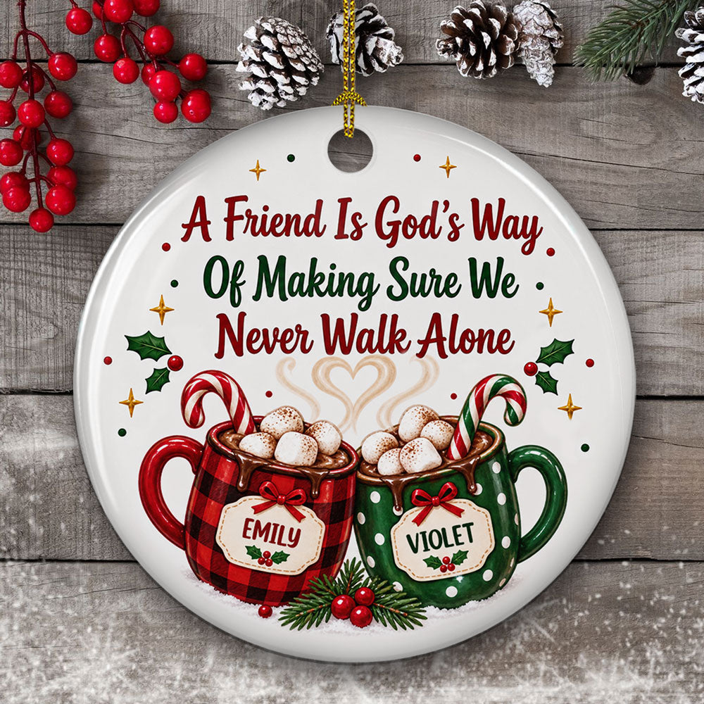 Custom Keepsake Christmas Ornament •  Side By Side - Personalized Ceramic Ornament