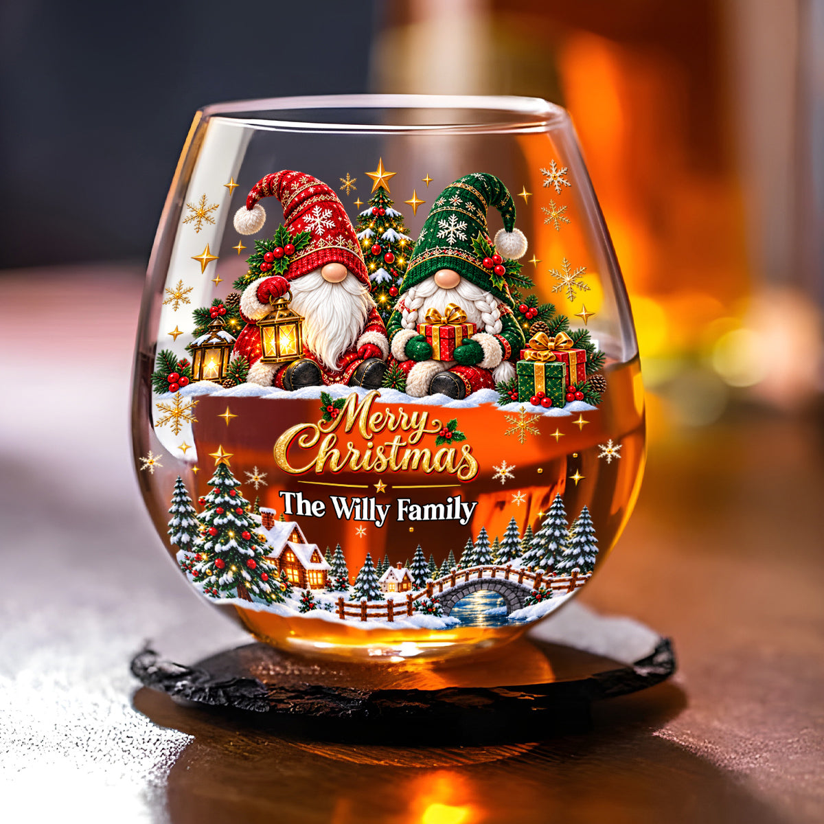 Festive Cheer - Personalized Wine Glass