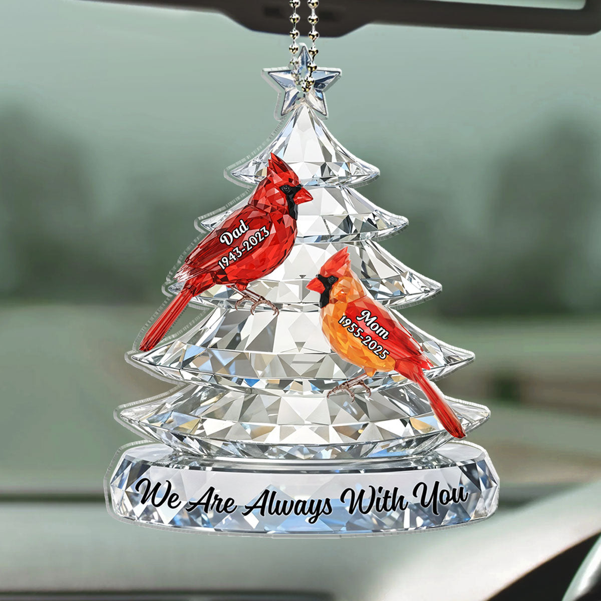 Never Leave Your Side - Personalized 3D Effect Car Ornament