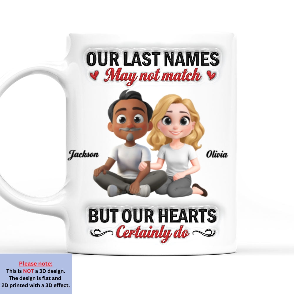 Custom Anniversary Keepsake Gifts For Couple • Our Hearts Are Truly Connected - Personalized 3D Inflated Effect Mug