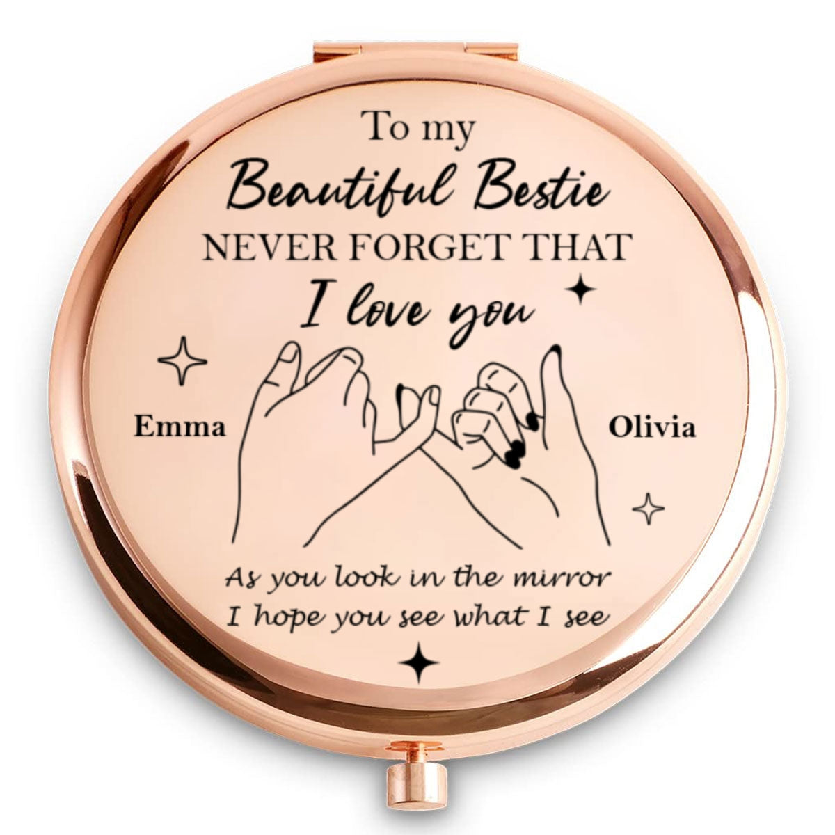 To My Beautiful Bestie - Personalized Compact Mirror