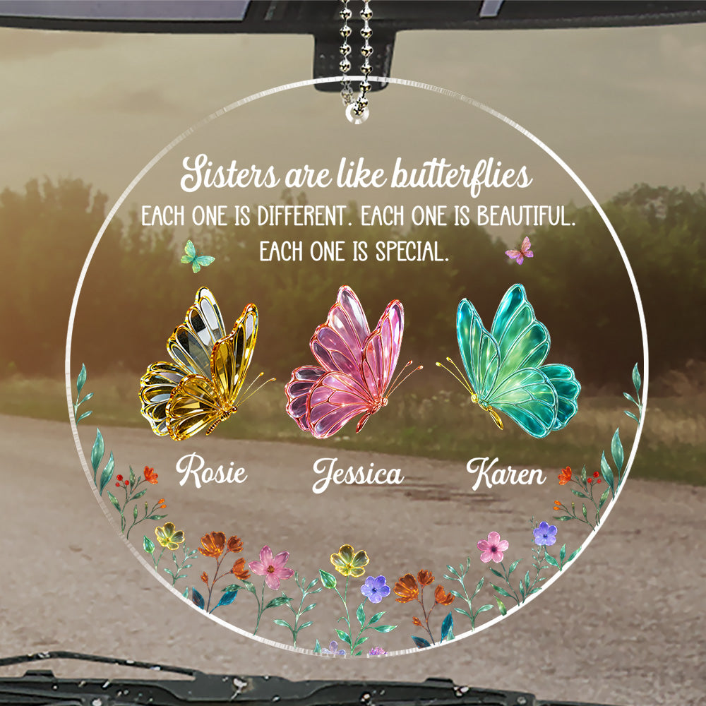 Festive Sister Love - Personalized Car Ornament