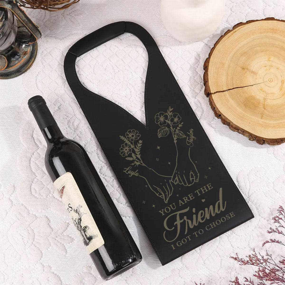 I Got To Choose - Personalized Engraved Leather Wine Bag