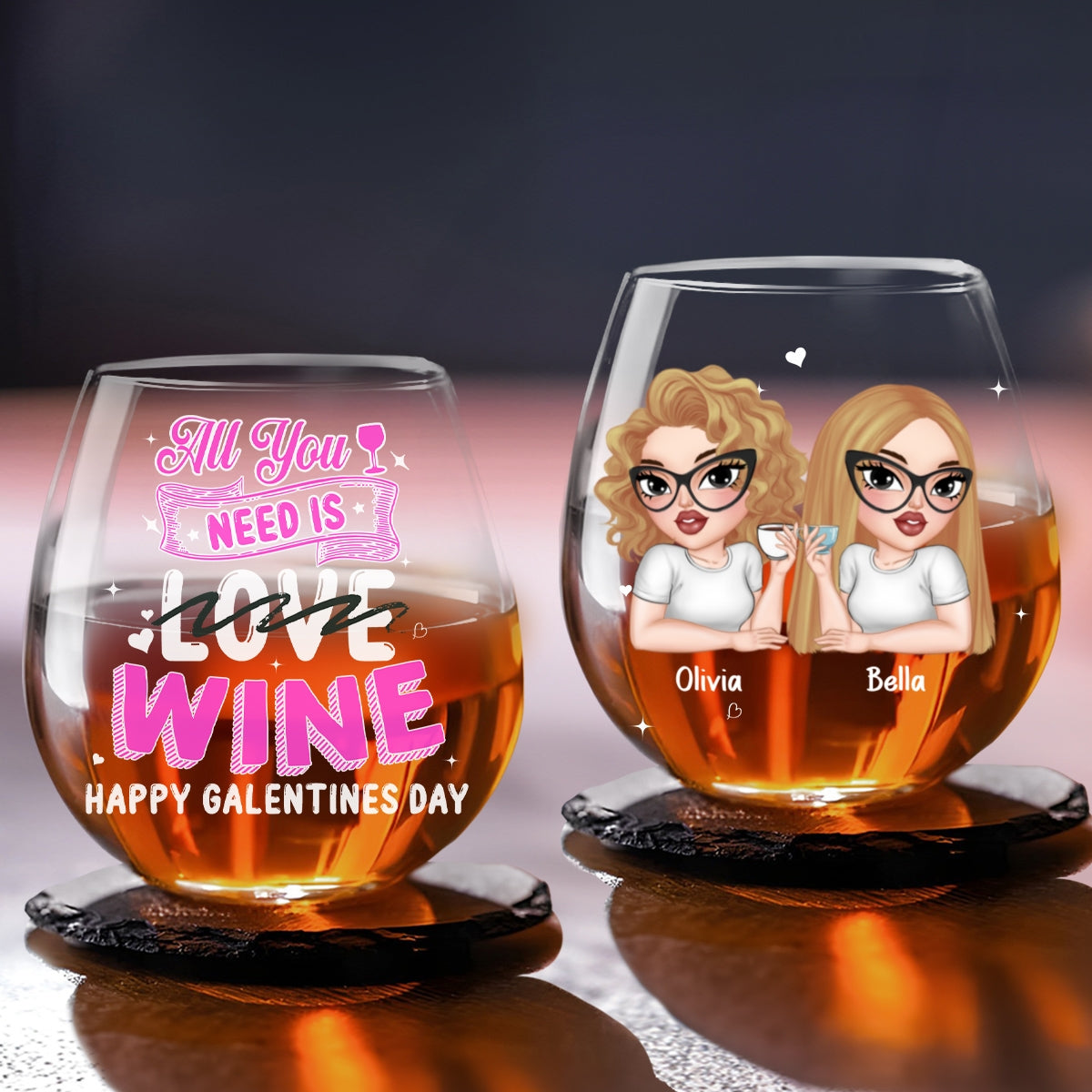 All You Need Is Wine - Personalized Wine Glass