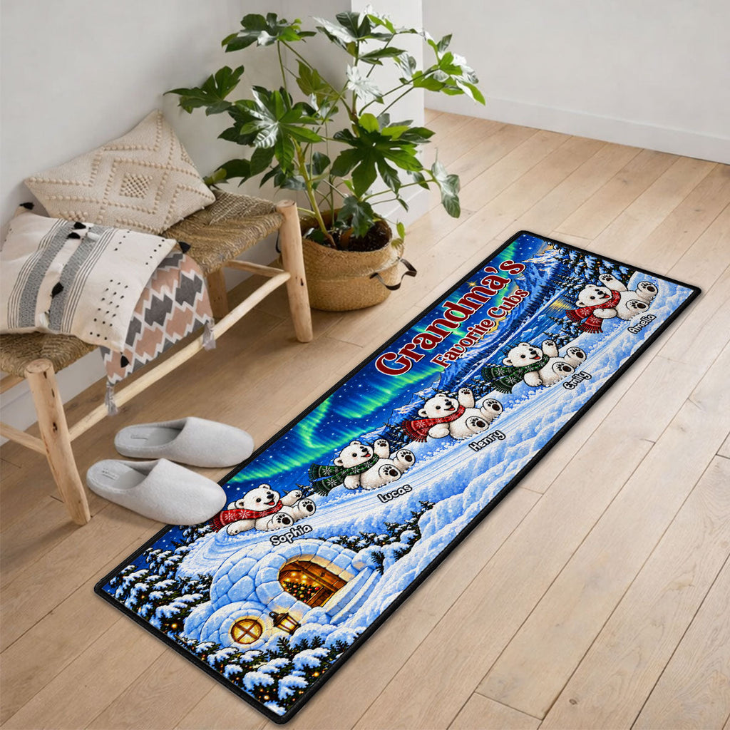 Custom Family Name Rug, Housewarming Birthday Gift For Family Members • Merry Little Cubs - Personalized Runner Rug