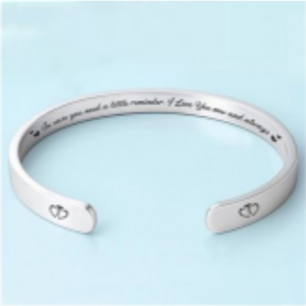 I Love You Now And Always - Personalized Bracelet Cuff