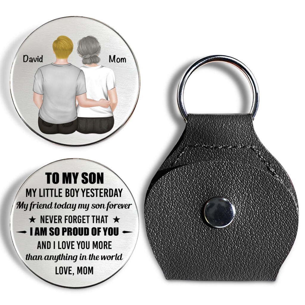 Custom Coin Keychain for Son, Father's Day Birthday Gifts • Remember I Always Love You - Personalized Pocket Hug