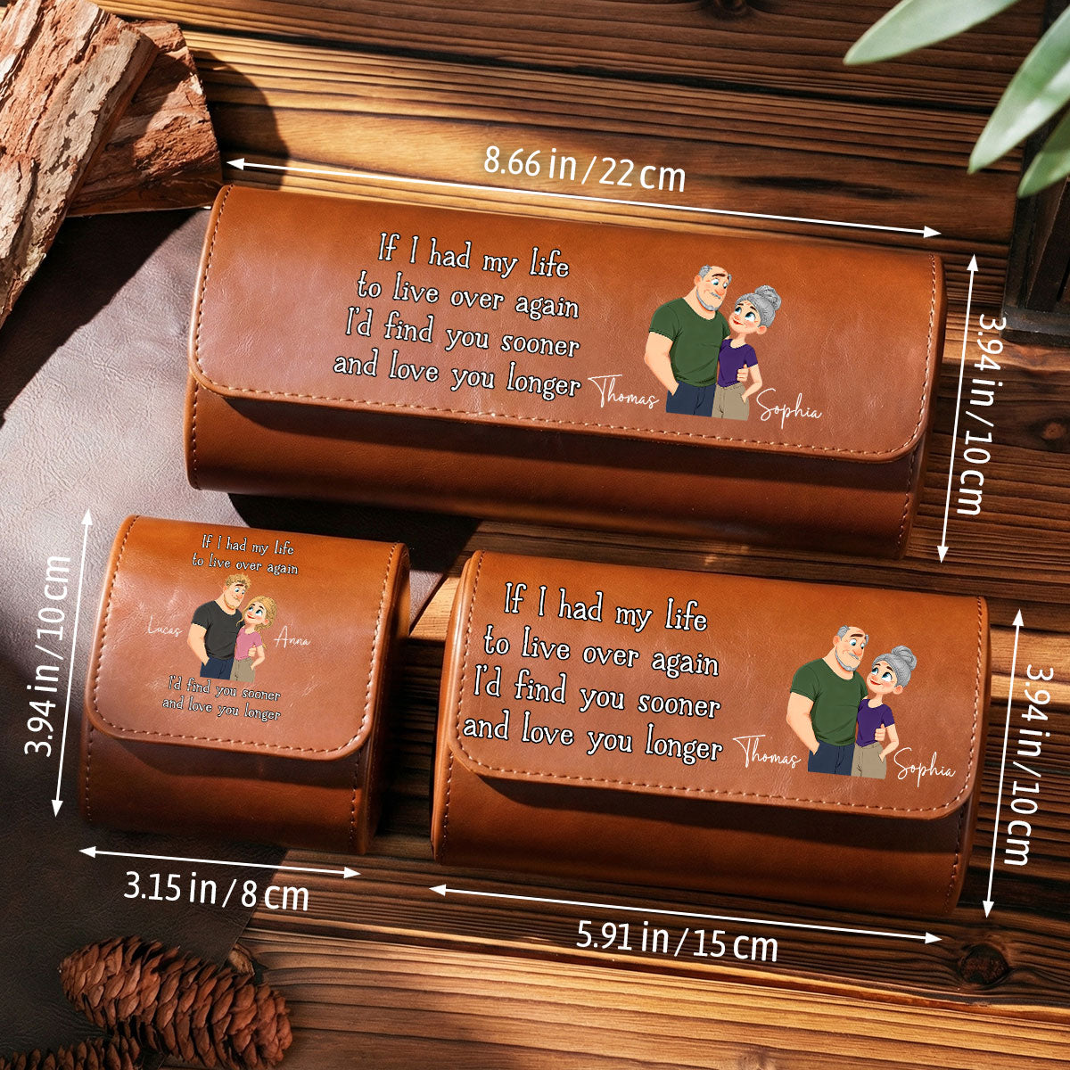 Love You So Much - Personalized Leather Watch Case