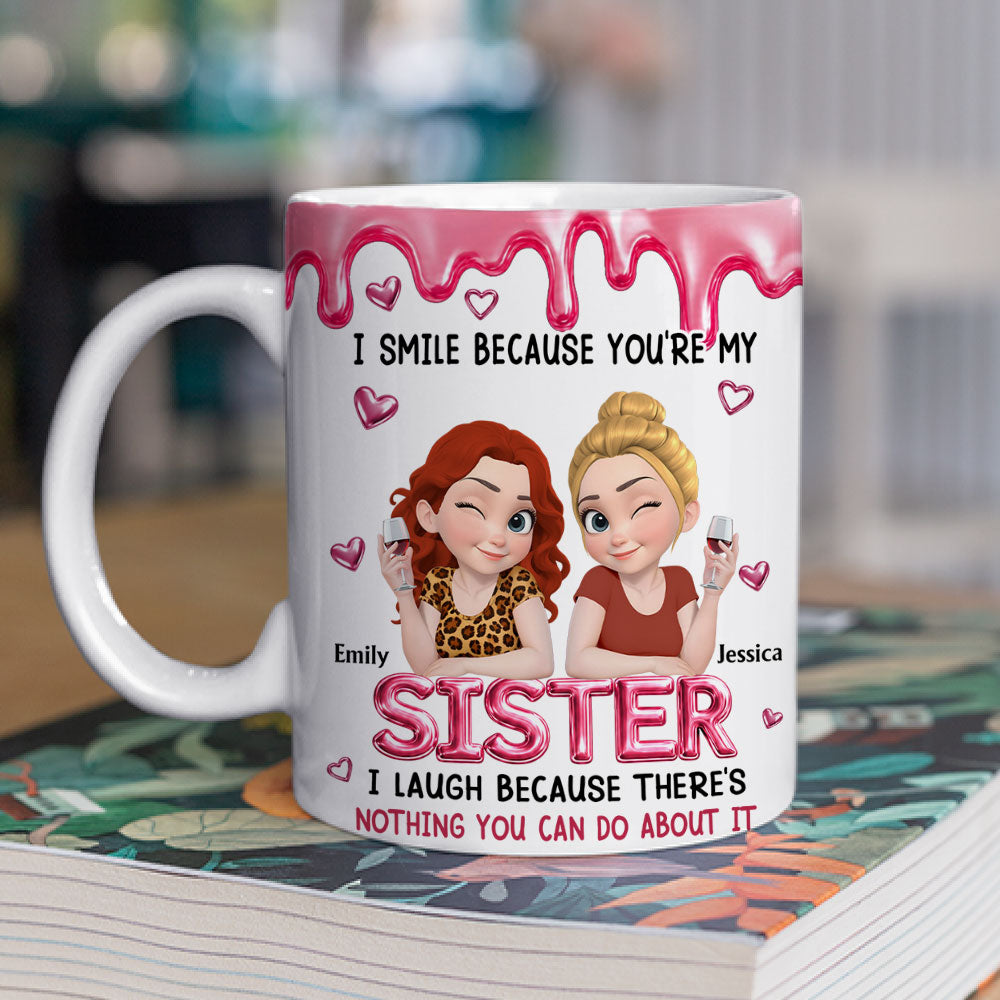 Custom Christmas & Birthday Gift For Sister • I Laugh At You Sister - Personalized 3D Effect Coffee Mug