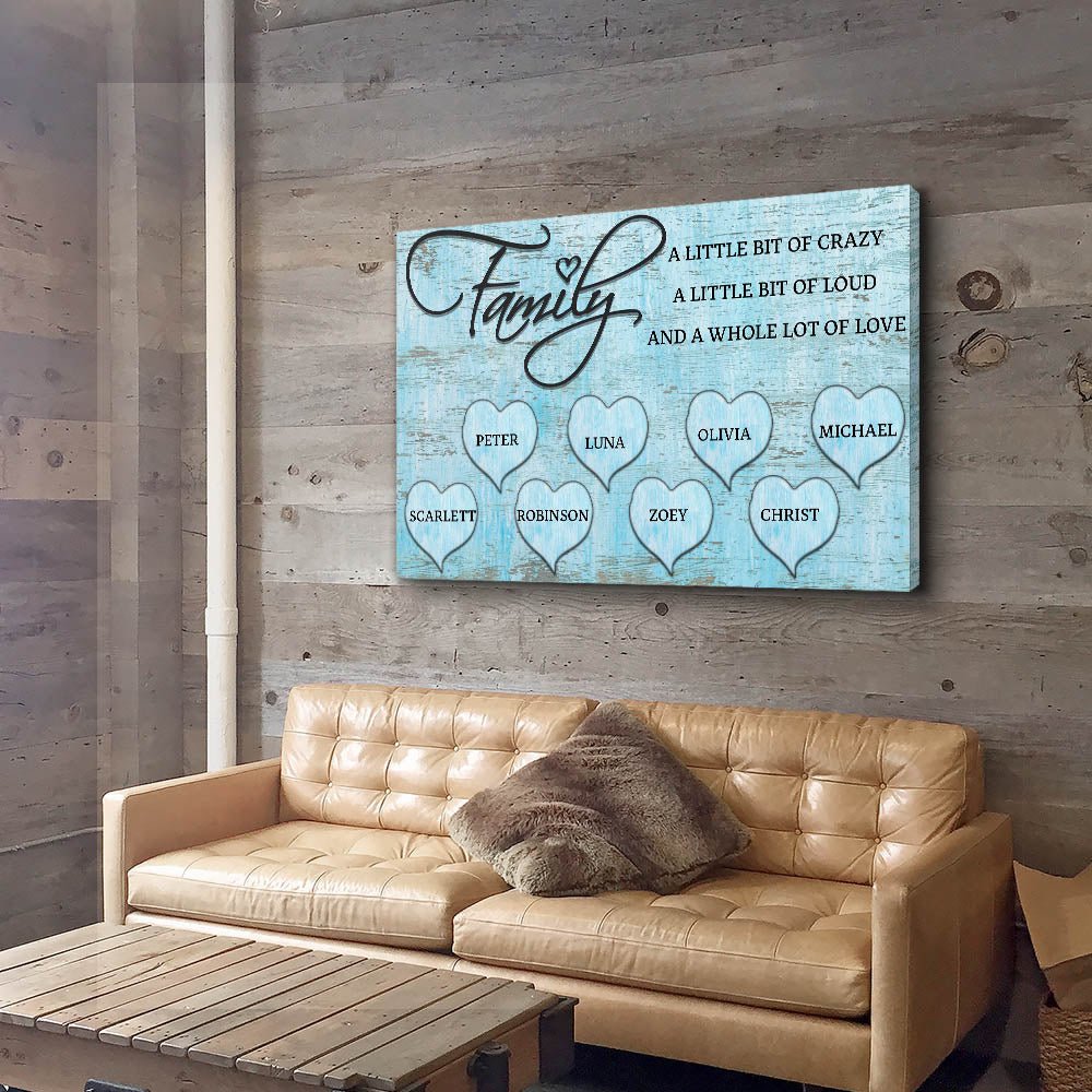 A Lot Of Love - Personalized Name Canvas