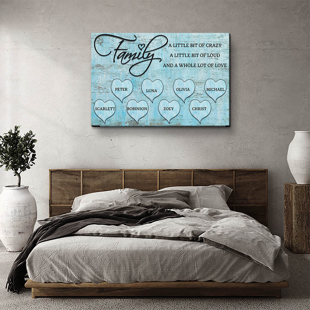 A Lot Of Love - Personalized Name Canvas