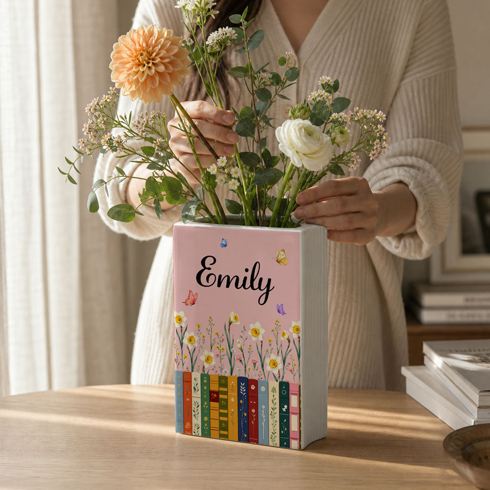 A Story In Every Flower - Personalized Ceramic Book Vase