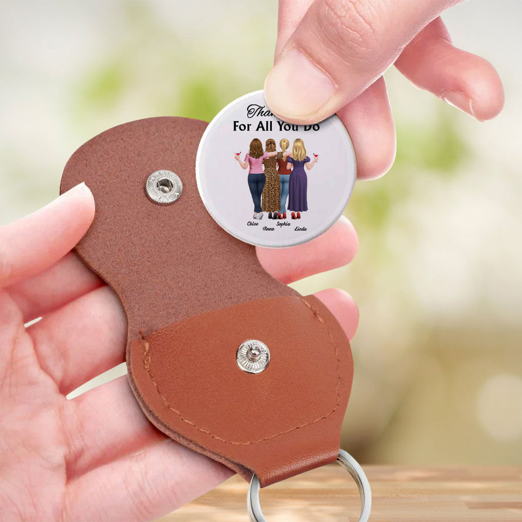 Custom Coin Keychain, Mother's Father's Day Birthday Gift Keepsake • Thank You For All You Do - Personalized Pocket Hug