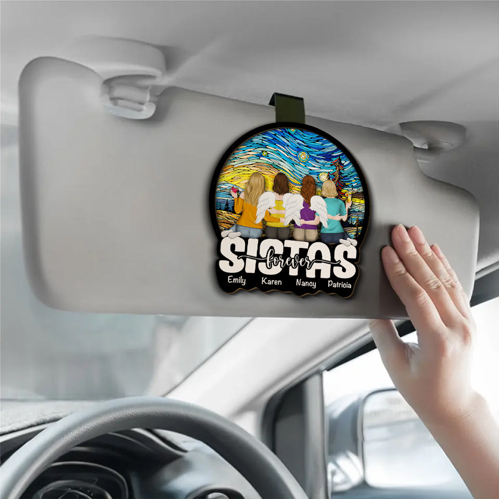 Friends Sitting Together - Personalized Car Visor Clip