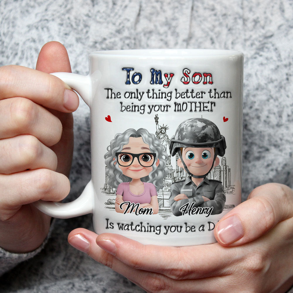 Custom Father's Day Gift For Son • Being A Dad Version 2 - Personalized 3D Inflated Effect Mug