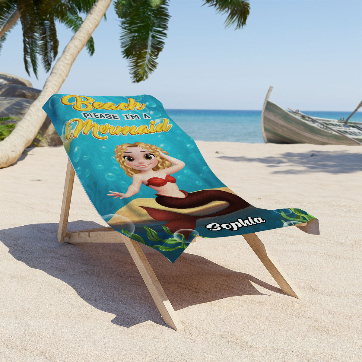 I Am Mermaid - Personalized Beach Towel