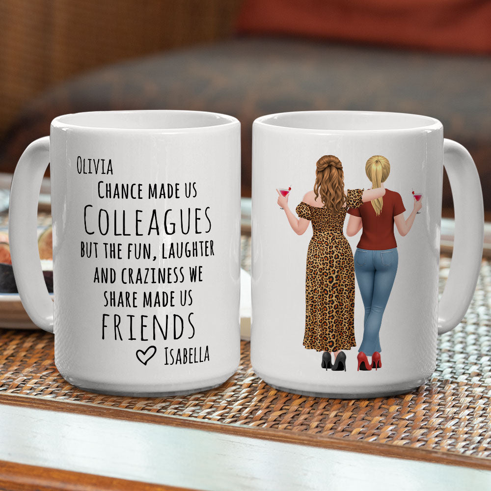 Custom Coworker, Christmas & Birthday Team Appreciation Gift • Work Brought Us Together - Personalized Coffee Mug