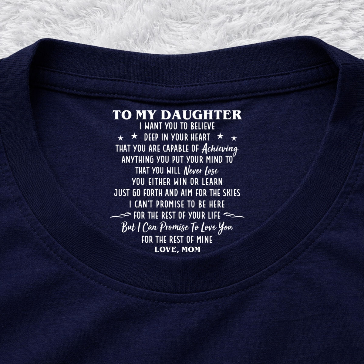 Custom Christmas & Birthday Gift for Son • I Promise To Be Here - Personalized Inside Neck Print T-shirt