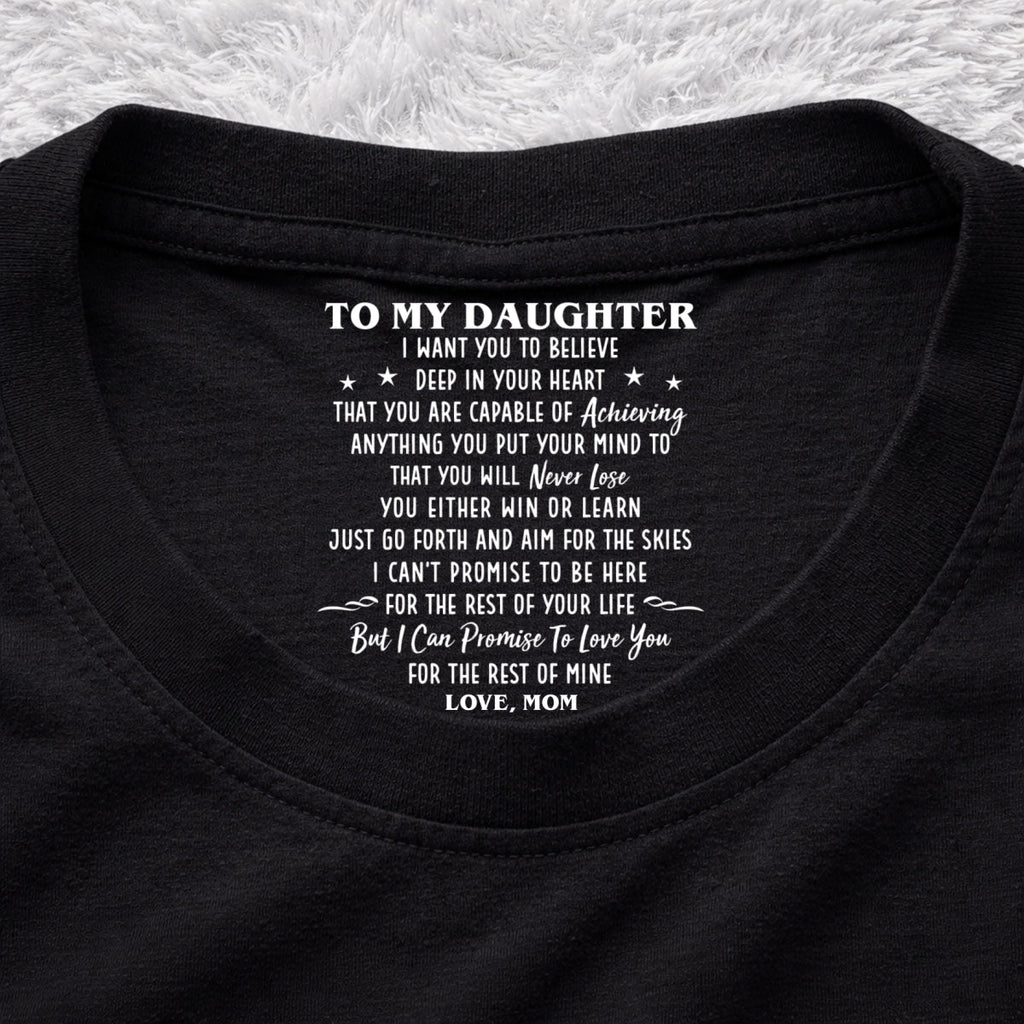 Custom Christmas & Birthday Gift for Son • I Promise To Be Here - Personalized Inside Neck Print T-shirt