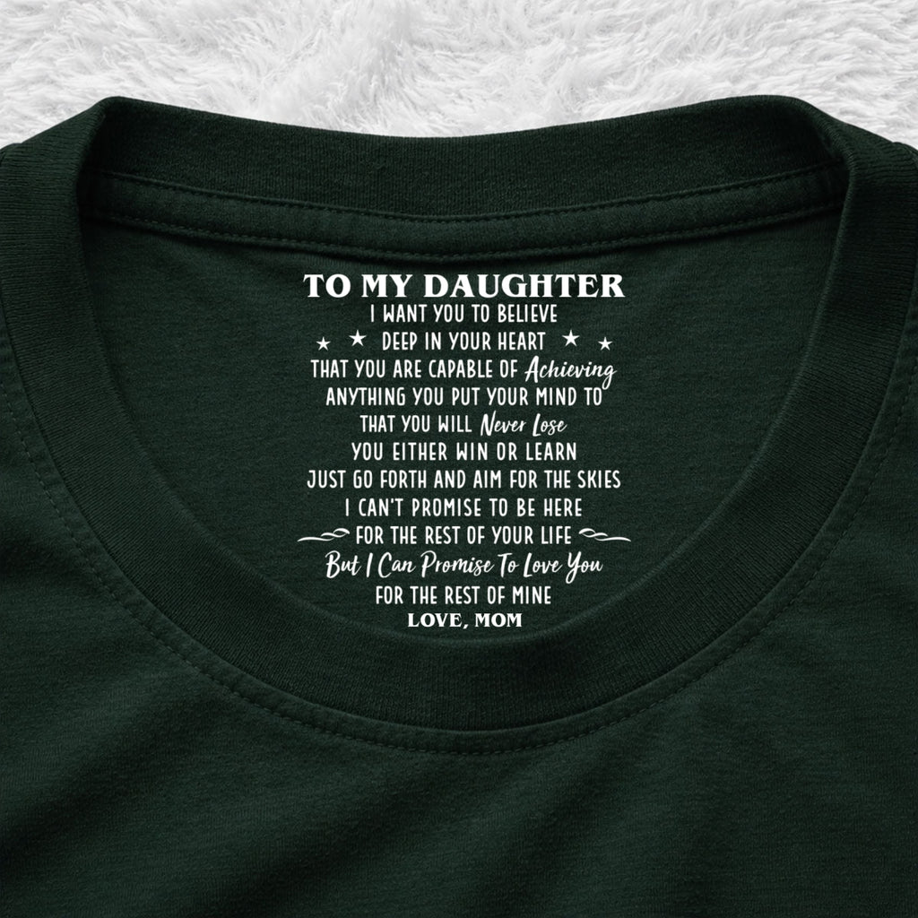 Custom Christmas & Birthday Gift for Son • I Promise To Be Here - Personalized Inside Neck Print T-shirt
